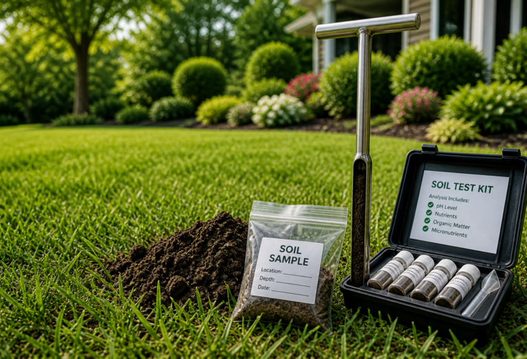 Soil testing in the garden